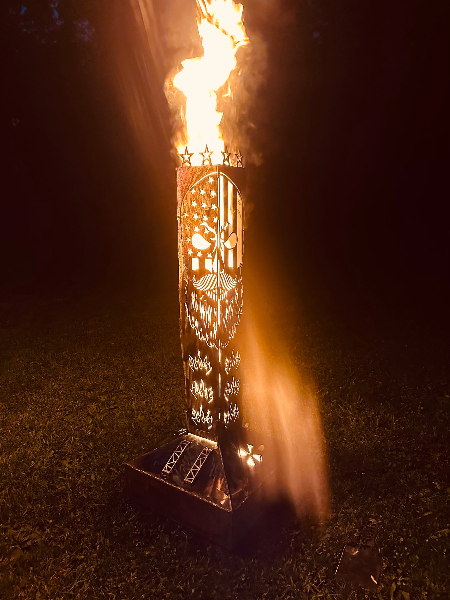 🔥 USA Bearded Skull Smudge Pot – 4’ Tall | 10 Gauge Steel | Made in Ohio