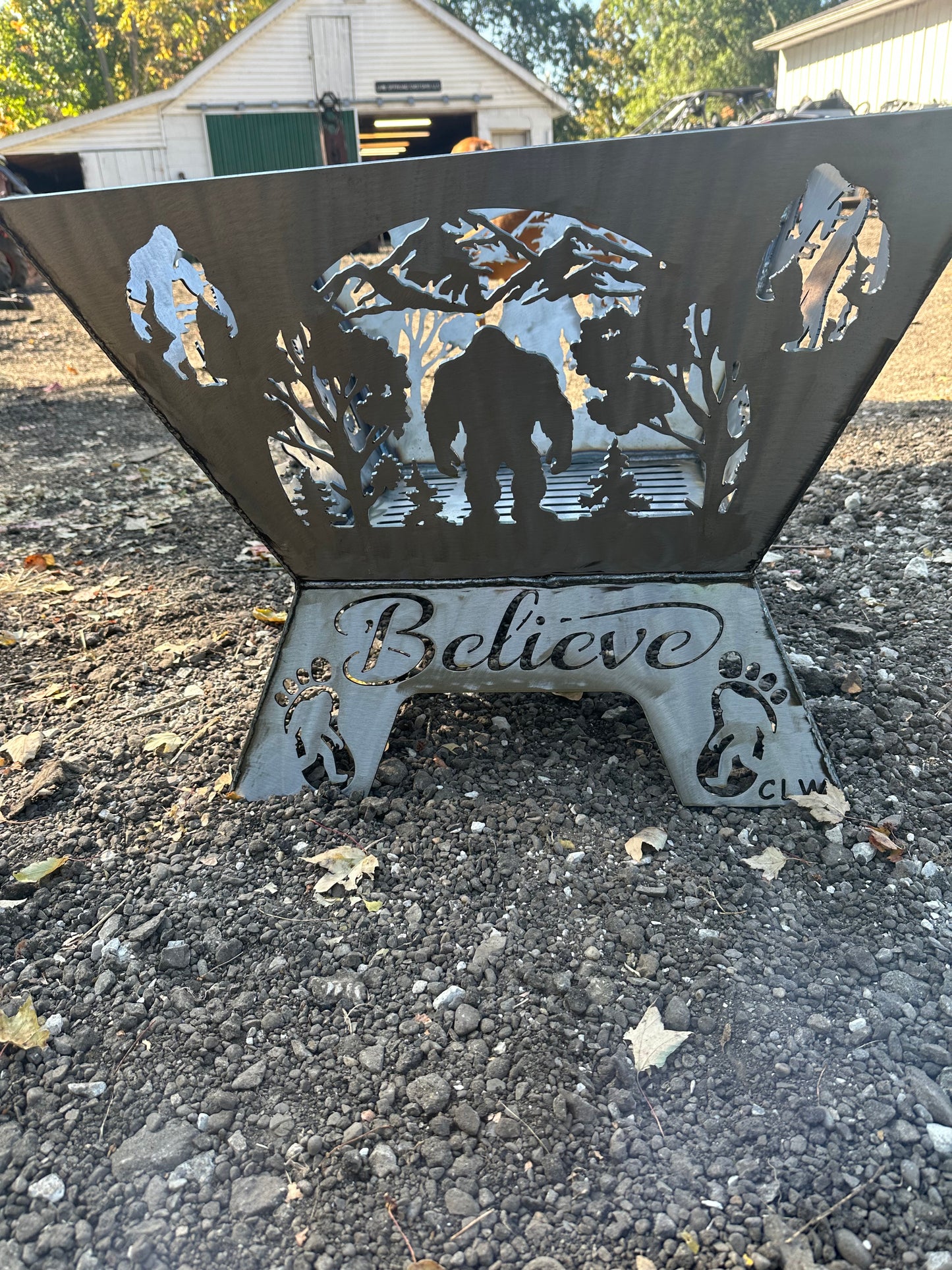 26” Bigfoot “Believe” Firepit – CNC Cut & Welded in Ohio | 10ga Steel