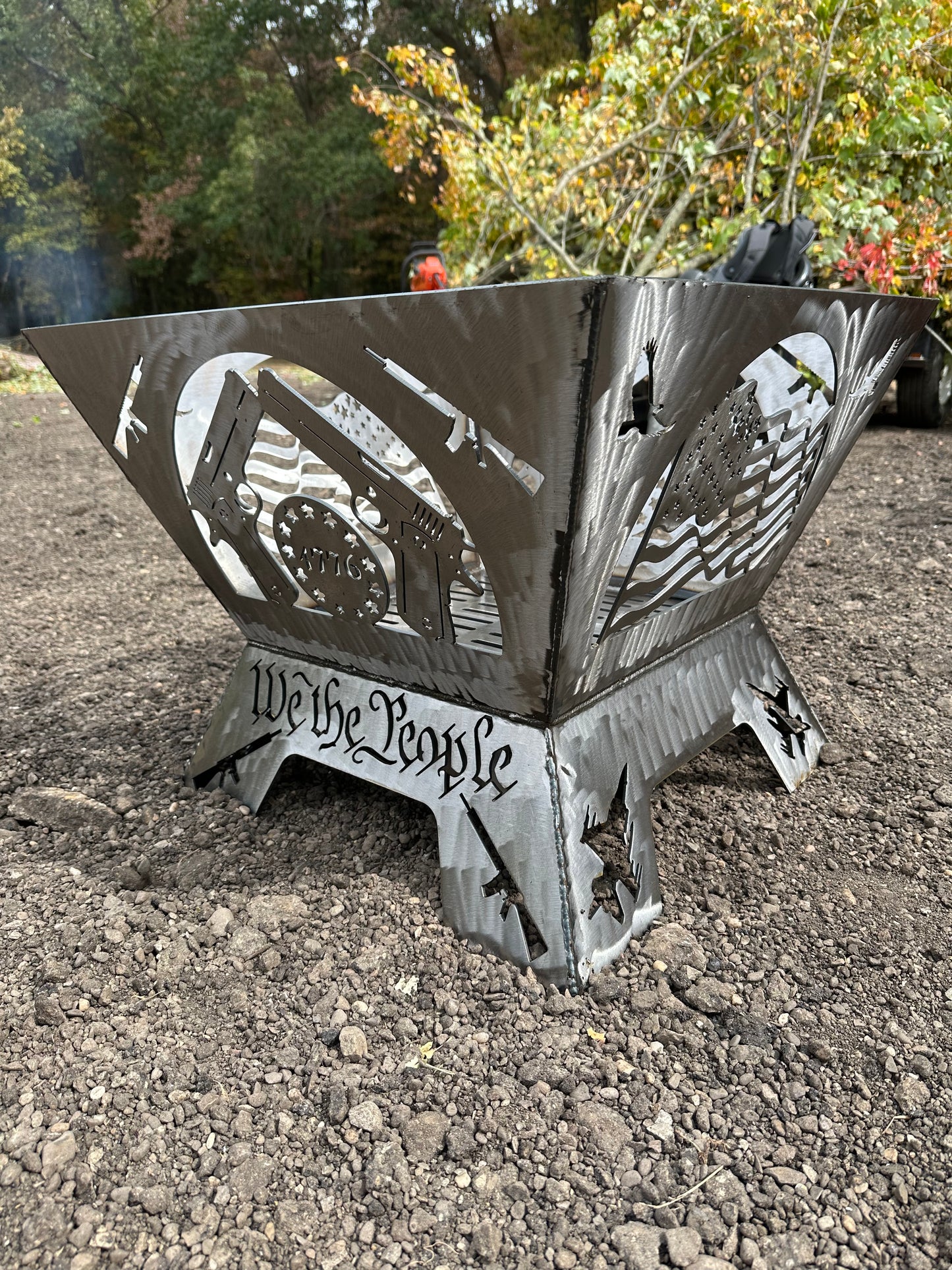 26” “We the People” Patriotic Firepit – CNC Cut & Welded in Ohio | Heavy-Duty 10ga Steel