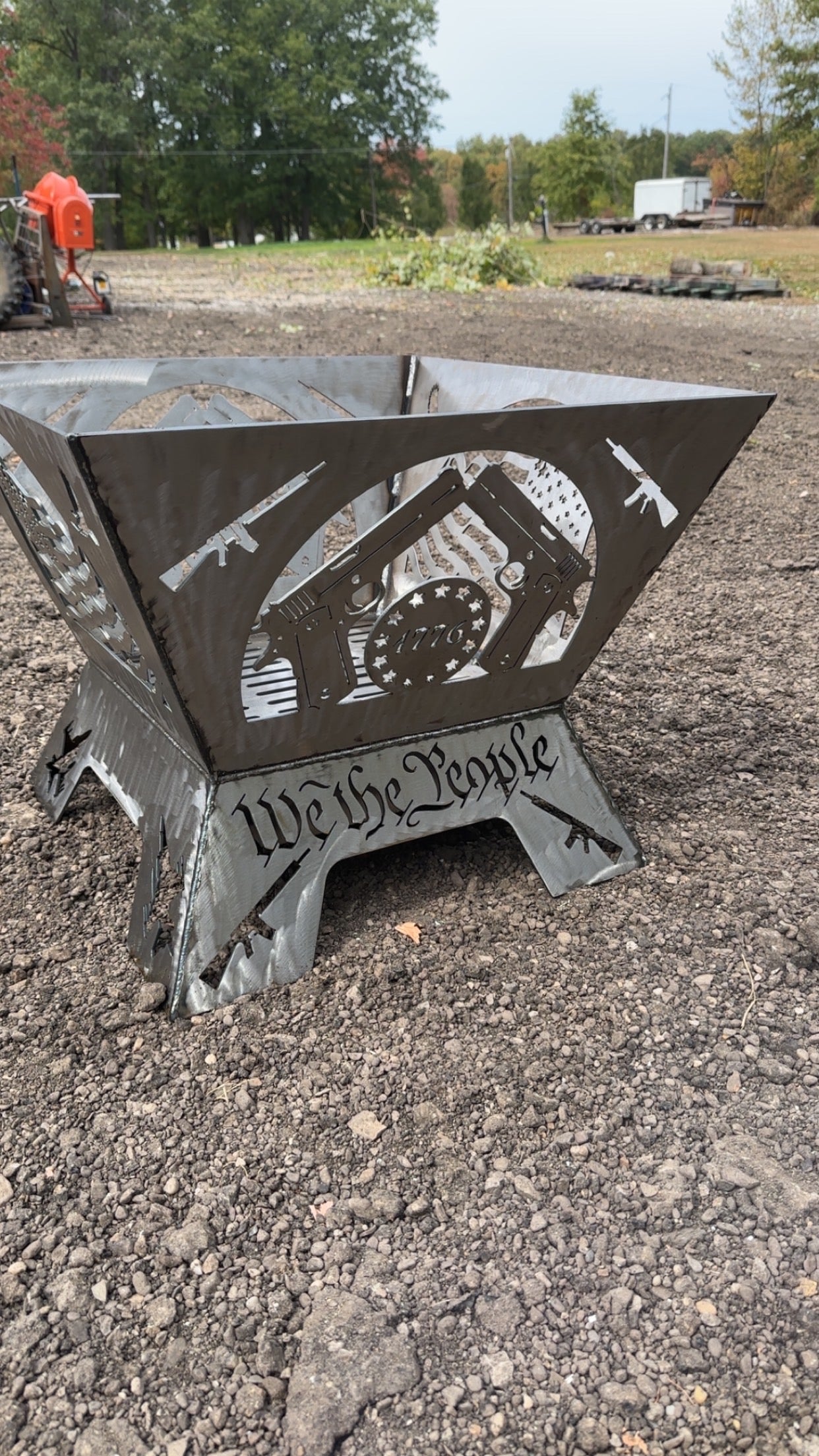 26” “We the People” Patriotic Firepit – CNC Cut & Welded in Ohio | Heavy-Duty 10ga Steel