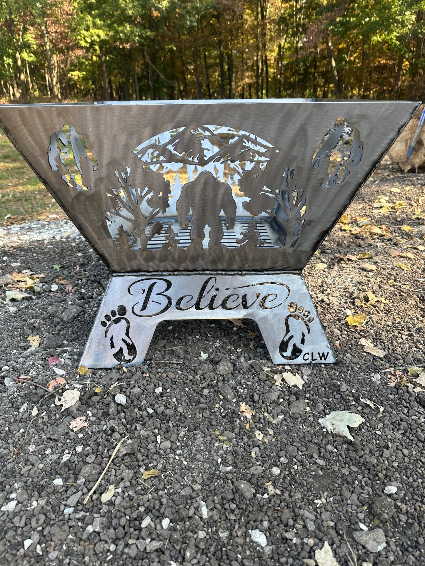 26” Bigfoot “Believe” Firepit – CNC Cut & Welded in Ohio | 10ga Steel