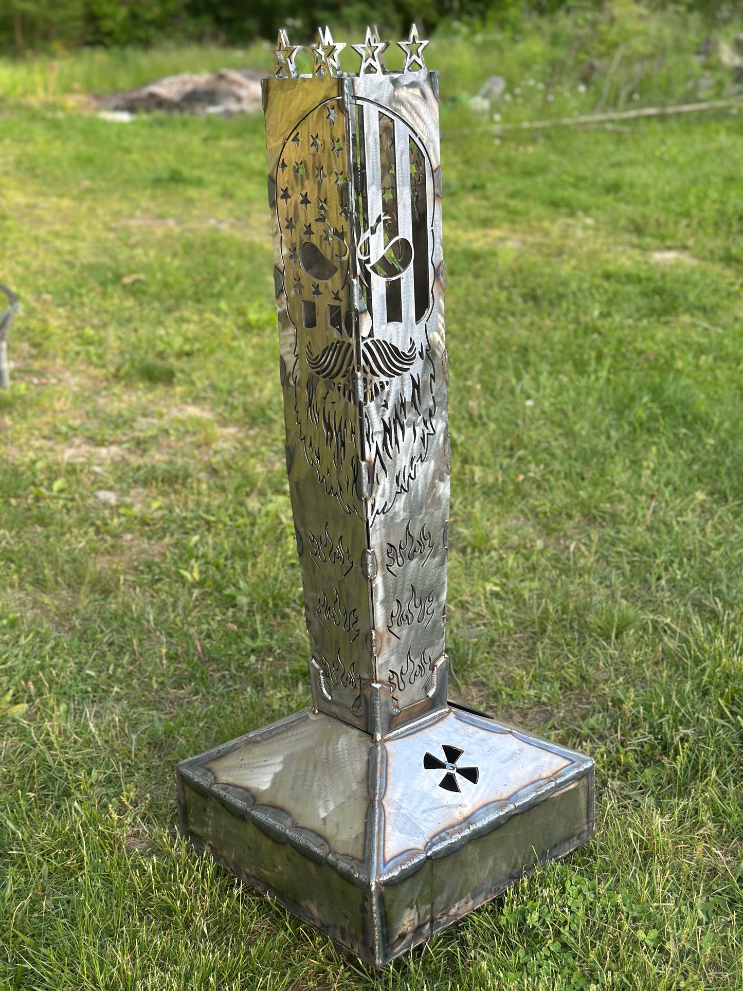 🔥 USA Bearded Skull Smudge Pot – 4’ Tall | 10 Gauge Steel | Made in Ohio