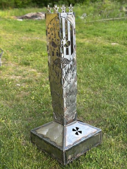 🔥 USA Bearded Skull Smudge Pot – 4’ Tall | 10 Gauge Steel | Made in Ohio