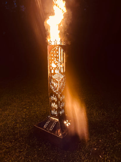 🔥 USA Bearded Skull Smudge Pot – 4’ Tall | 10 Gauge Steel | Made in Ohio