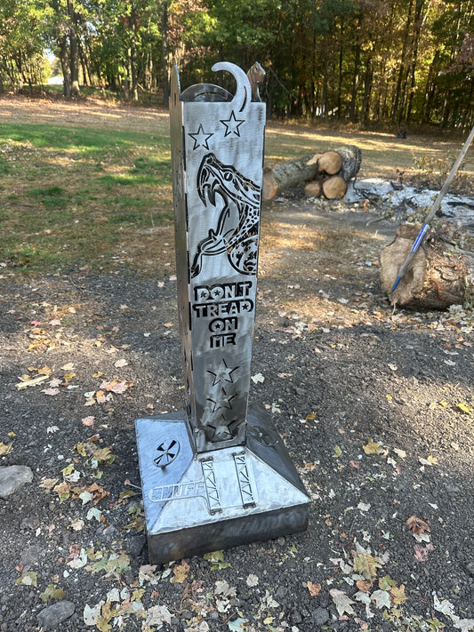🐍 Don’t Tread On Me Smudge Pot – 4’ Tall | Gadsden Flag Design | 10 Gauge Steel | Made in Ohio