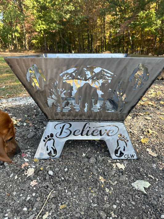 26” Bigfoot “Believe” Firepit – CNC Cut & Welded in Ohio | 10ga Steel