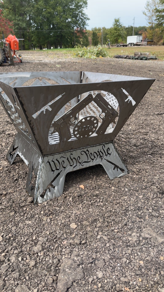 26” “We the People” Patriotic Firepit – CNC Cut & Welded in Ohio | Heavy-Duty 10ga Steel