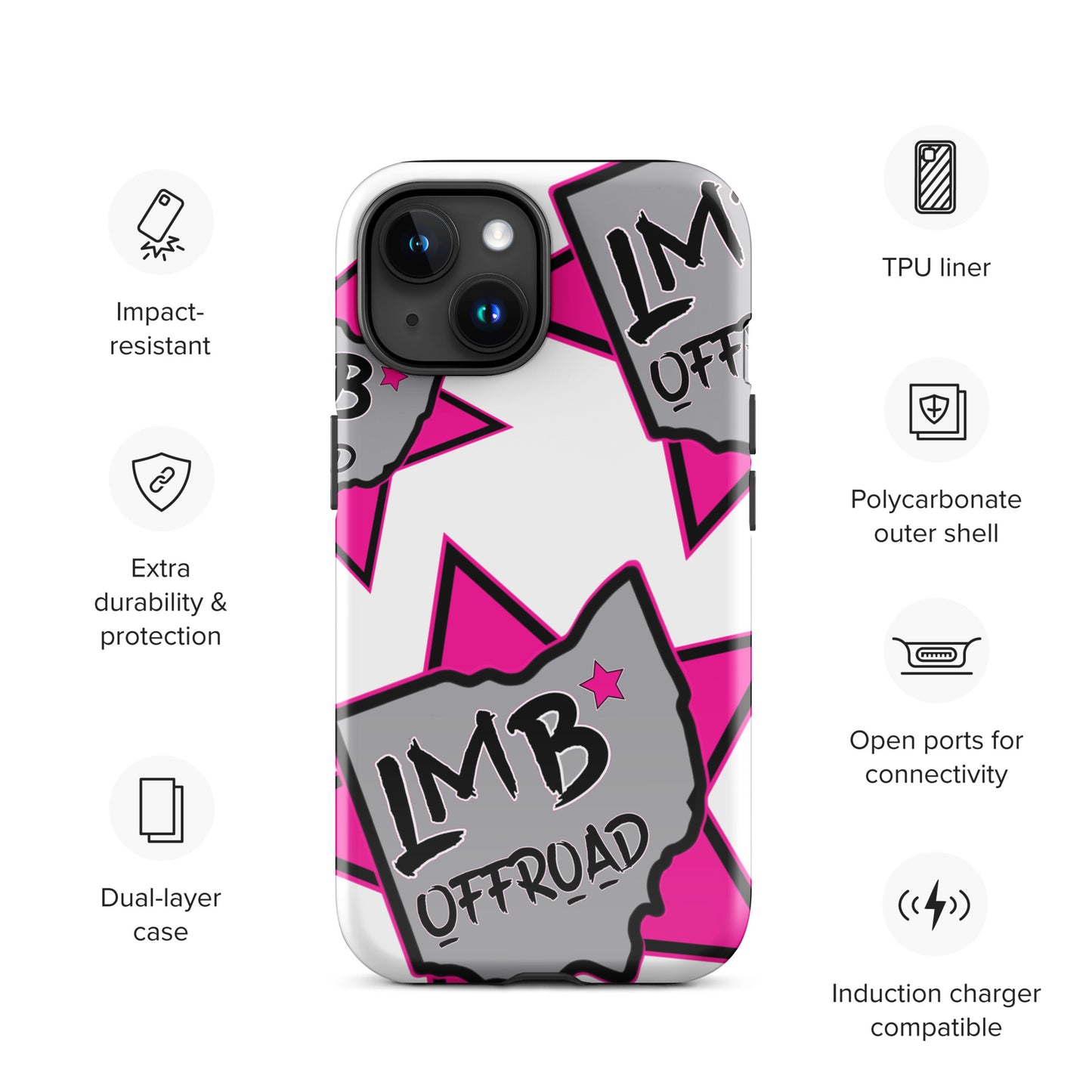 LmB logo - pink- Tough Case for iPhone®